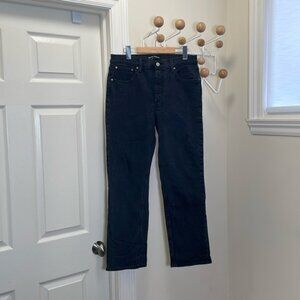 Aritzia - Denim Forum - Arlo High Rise Straight Denim Jeans - Black - 31x28